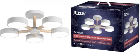 Потолочная люстра светодиодная на штанге с ДУ Ritter Scandia 51591 7