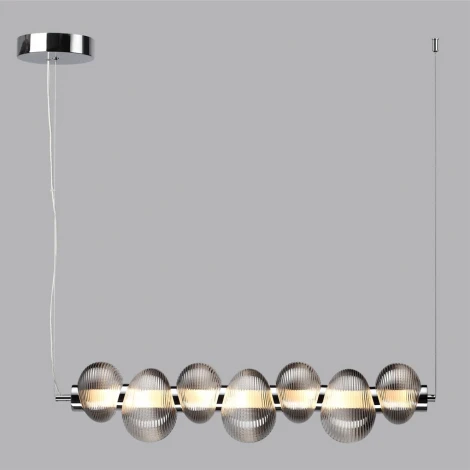 Подвесной светильник линейный Odeon Light Bruco 5096/24L хром/дымчатый градиент/металл/стекло LED 24W 4000K 1948Лм (220V, на тросе)