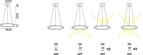 Подвесной светильник Mantra Riumar 8673 (LED, 220V, на тросе, кольцо)