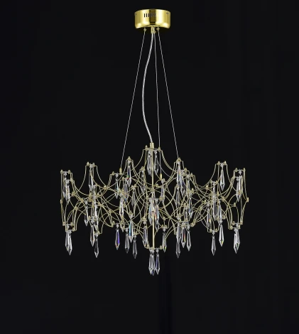 Подвесная люстра светодиодная с пультом и хрустальными подвесками Asfour MyFar Ileria MR2652-57P-76AP