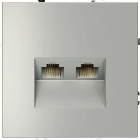 Розетка двойная Ethernet RJ-45 (сталь) Voltum S70 VLS060205