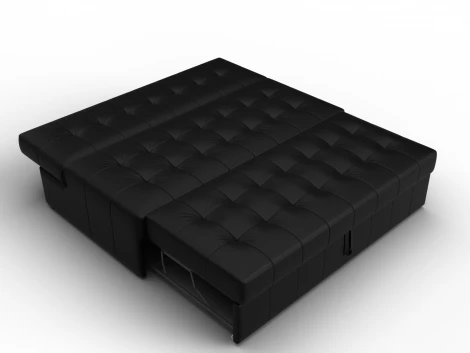 Диван прямой Лига-107 (160) (ЛДСП,Брус,Фанера,Экокожа/Черный) Лига Диванов 134934