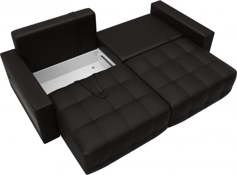 Диван прямой с полками Лига-053 НПБ Лига Диванов (Экокожа) арт.128896