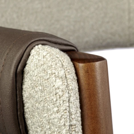 Стул KELLI бежевый букле, экокожа коричневая, орех Bradex Home (арт.RF 0749)