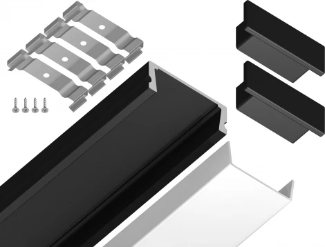 Алюминиевый профиль накладной для светодиодной ленты до 11мм Ambrella Illumination GP1700BK