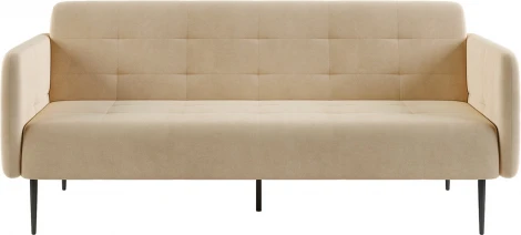 Monaco диван-кровать прямой с подлокотниками, трехместный, велюр бежевый Velutto 04 Top Concept арт.22305