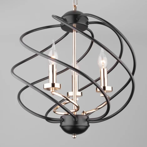 Подвесная люстра Eurosvet Sorrel 60105/3 черный (220V, на цепи, свеча, шар)