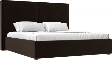 Кровать интерьерная Аура 200 (Коричневый/Микровельвет) Лига Диванов арт.120563