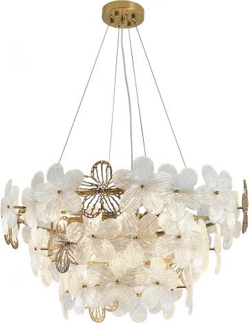 Подвесная люстра (12049/8P Brass) Indigo Fiori V000555 (220V, на тросе, цветы)