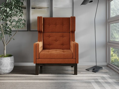 Кресло Arsko Айверс Хай Венге рогожка оранжевая