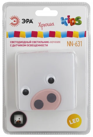 Ночник светодиодный с датчиком освещенности ЭРА NN-631 NN-631-LS-P