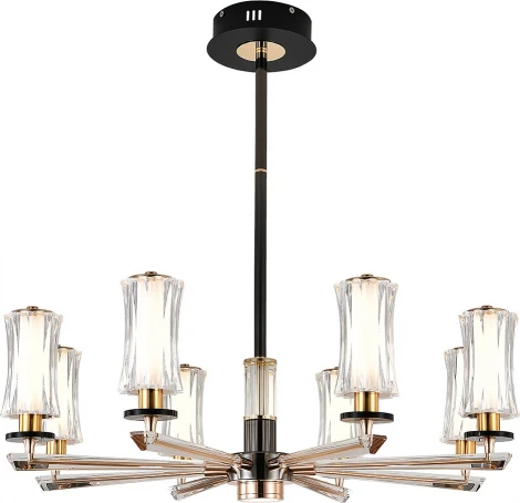 Потолочная люстра на штанге (13038/8R Black) Indigo Grandioso V000186L (регулировка яркости, LED, 220V, пульт управления)