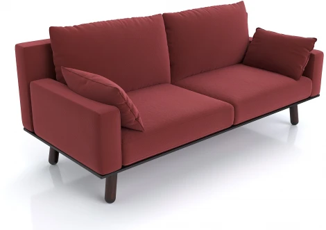 Диван Arsko прямой Колин орех велюр красный