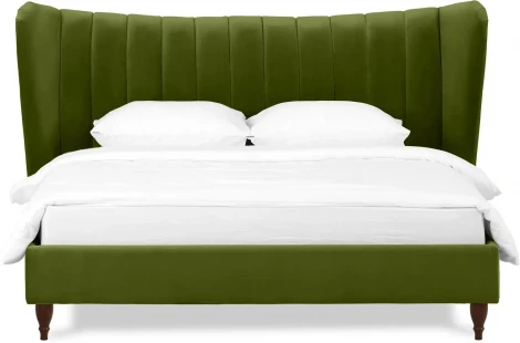 Кровать Queen II Agata L ОГОГО (арт.574838), (Ткань/Зеленый)