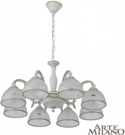 Подвесная люстра Arte Milano AM349737 349737/8 WT+G (220V, на цепи)