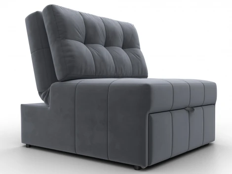 Кресло-кровать Лига-107 (80) (ЛДСП,Брус,Фанера,Велюр/Серый) Лига Диванов 134898
