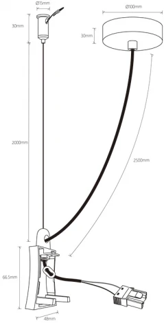 Заглушка с проводом подвесная для 7554/7555 Mantra Hanok 7557