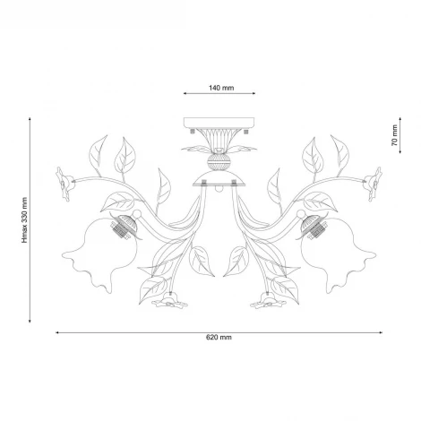 Потолочная люстра Lucia Tucci Fiori Di Rose 114.3 (220V, муранское стекло, цветы, ветки, розы)