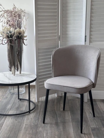 Стул МИЛАНО цвет B22 Серый, велюр / черный каркас M-City 64751