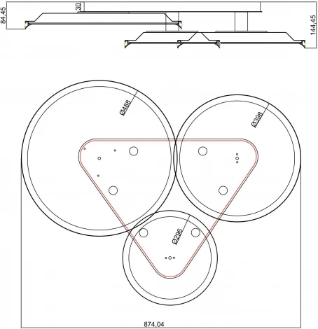 Светильник потолочный светодиодный Stilfort Alumin 4016/05/03C (регулировка яркости, 220V, пульт управления, круглые)