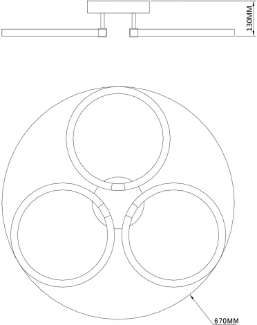 Потолочная люстра Escada Tube 10279/3LED 84Вт металл/акрил, бронза (220V)
