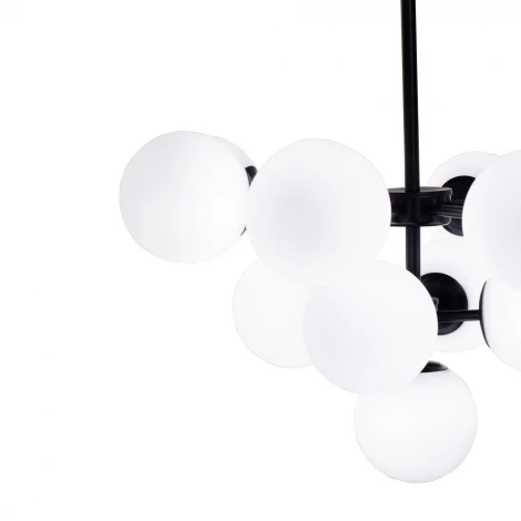 Потолочная люстра на штанге AM Group AM490 BK (220V, шар, молекулы)