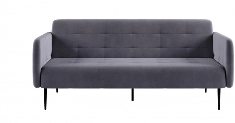 Monaco диван-кровать прямой с подлокотниками, трехместный, бархат серый 27 Top Concept арт.13013