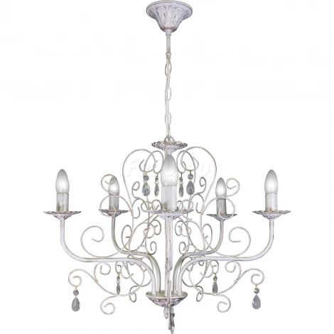 Люстра подвесная Day&Night, 5 ламп, белый с золотом и прозрачным