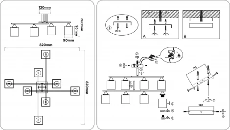 Потолочная люстра на штанге Ambrella TRADITIONAL TR303044 (220V)