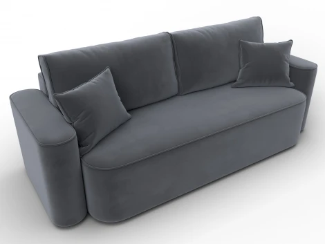 Диван прямой Лига-118 НПБ (ДСП,ЛДСП,Брус,Фанера,Велюр/Серый) Лига Диванов 137075