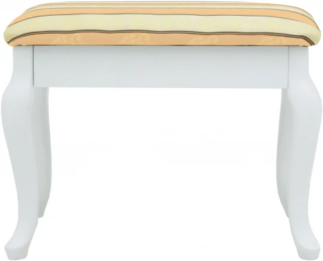 Банкетка Ретро с ящиком белый, ткань полоса бежевый от фабрики Mebelik