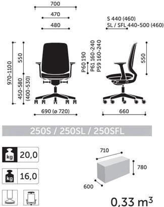Кресло Light Up 250S Profim Ткань Evo EV-1