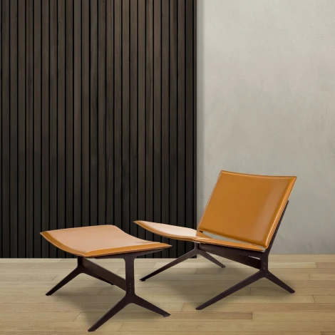 Кресло c оттоманкой Fly, кожа camel Top Concept FLY 2001000001187