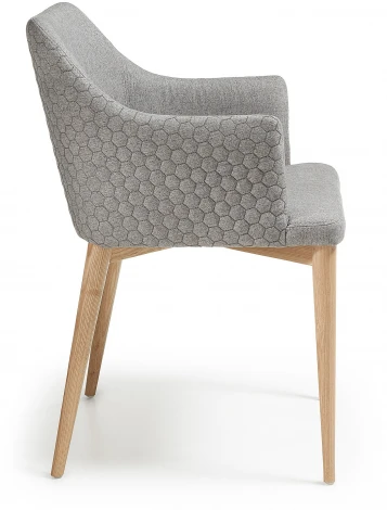 Обеденный стул La Forma (ex Julia Grup) Croft (Серый/ Пена,Сталь,Фанера,Ясень)