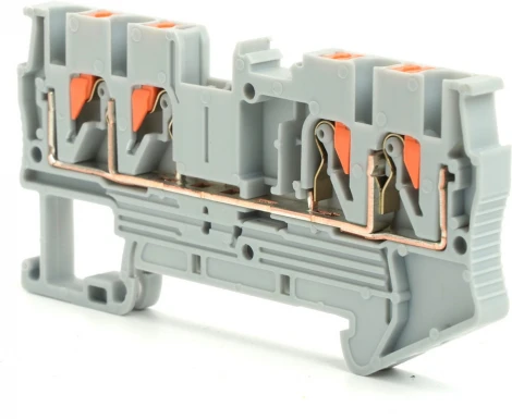 Зажим пружинный 4-х проводной проходной Stekker 49245