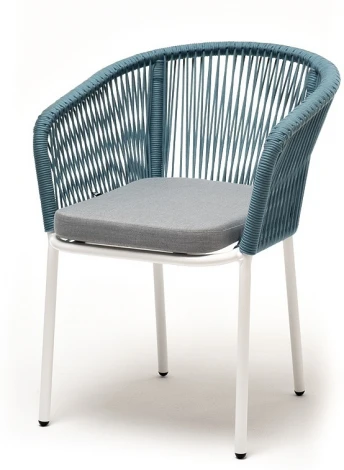 "Аркобалено" обеденная группа на 4 персоны со стульями "Марсель", каркас белый, роуп цветной 4SIS арт.УТ-00005979