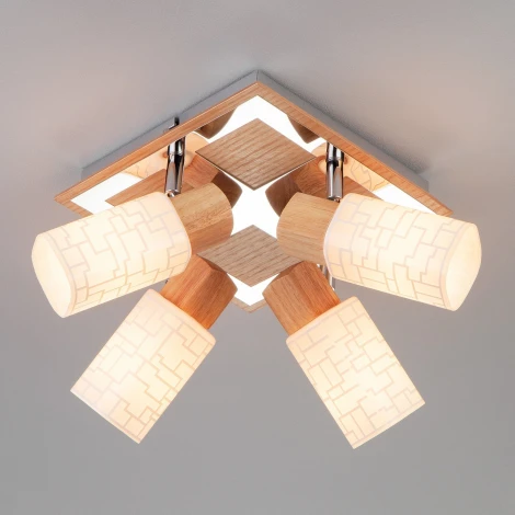 Спот Eurosvet 20029 20029/4 хром / светлое дерево