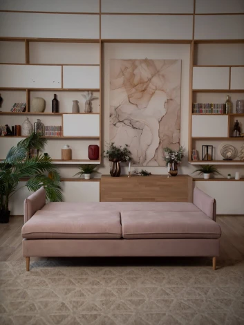 СКАНДИ Диван тканевый прямой розовый D1 furniture арт.AAA41309013