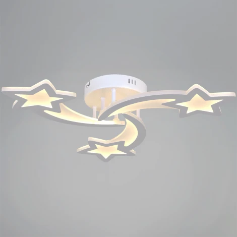 Потолочная люстра светодиодная на штанге с пультом с регулировкой цветовой температуры, яркости и с ночным режимом Reluce 01150-0.3-03 WH