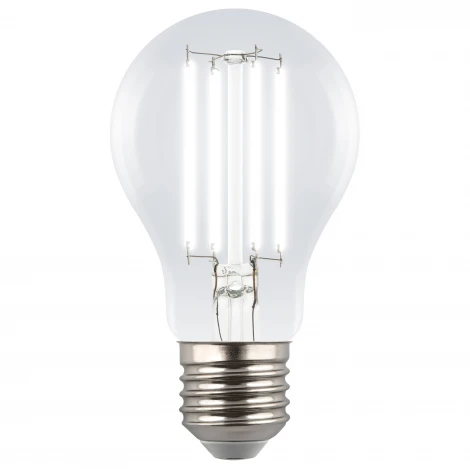 Лампа светодиодная, прозрачная, белый свет (4000K Uniel Яркая A++ LED-A60-7W/4000K/E27/CL GLY01TR