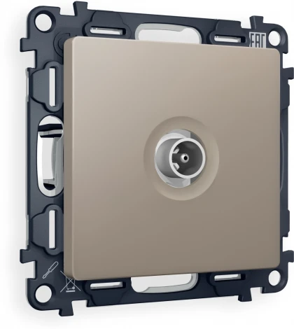 Комплект механизма Ambrella Volt TV розетки оконечной ALFA MA373010 Серо-бежевый матовый 50-870 MHz 1dB QUANT