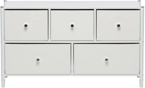 Комод Leset Нирита/Хайди широкий 5 ящиков, Белый (Сталь,Экокожа/Белый) арт.9780201379624