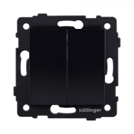 Выключатель кнопочный 2-клавишный 10А/250В изогнутый, черный Kollinger REA-R-011BK для Aspekt, Eleganz, Reflex