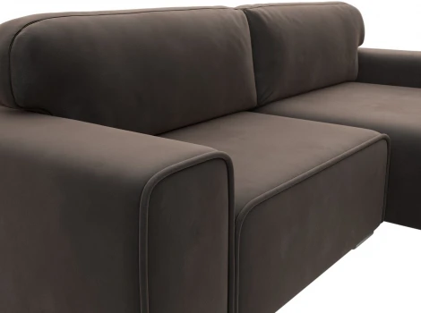 Диван угловой Лига-029 правый угол (Коричневый/Велюр) Лига Диванов арт.121927