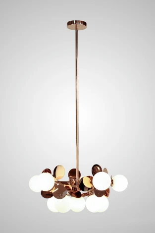 Подвесная люстра на штанге AM Group AM393 SP10 GOLD (220V, шар)