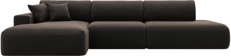 Диван угловой Лига-036 НПБ Модерн Лонг левый угол (Коричневый/Велюр) Лига Диванов арт.121428L