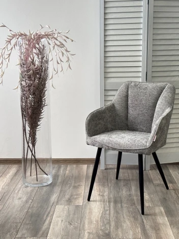 Стул M-City REFLET 3018-17 серый, шенилл / черный каркас