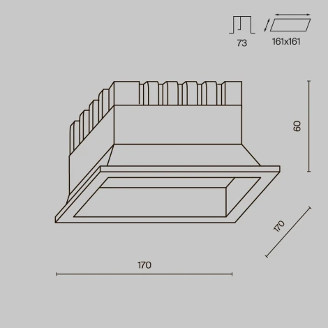 Встраиваемый светильник 24W Maytoni Okno DL056-24W3-4-6K-B (LED, 220V, IP44)