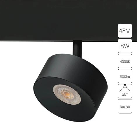Магнитный трековый светильник 48V Arte Lamp Linea A4771PL-1BK (LED, круглые)