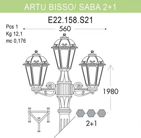 Наземный фонарь Fumagalli Saba K22.158.S21.WXF1R (220V, под старину, IP44)